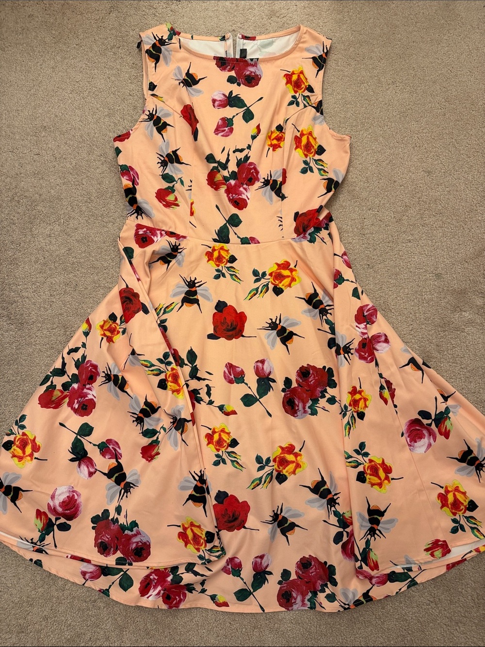 Floral Sleeveless A-Line Dress
